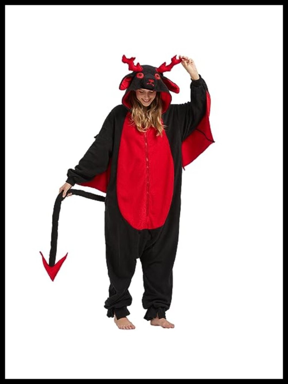 Jersey Devil Onesie Adult Halloween One-Piece Pajama Polyester Microfleece